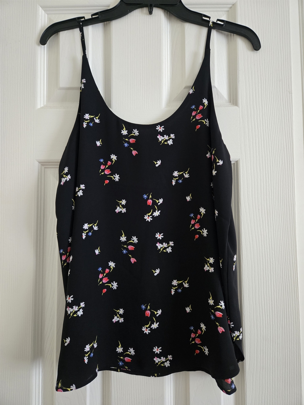 LOFT Black Floral Sleeveless Blouse